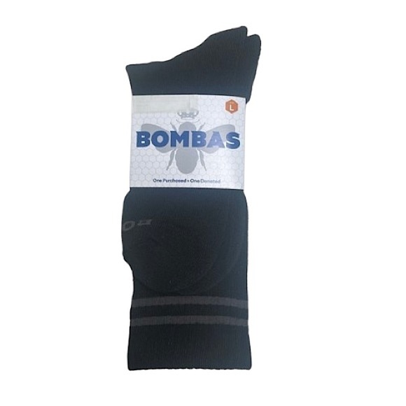 ❤️ 🆕 BOMBAS BLACK HIGH SOCKS SIZE LARGE - Picture 1 of 9